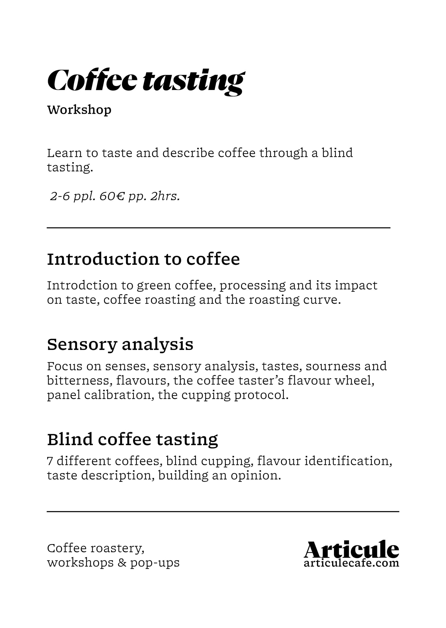 Coffee tasting