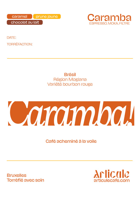 Caramba! (espresso, moka, filtre) - caramel, prune jaune, chocolat au lait