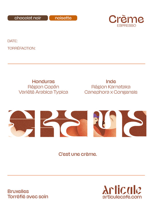 Crème (espresso) - chocolat, noisette